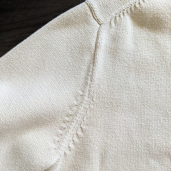 J Crew Cream Mock Neck Sweater 100% Cotton Size XXL - Picture 6 of 10